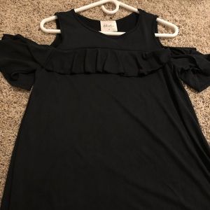 Black Tank Top with Ruffle around the chest